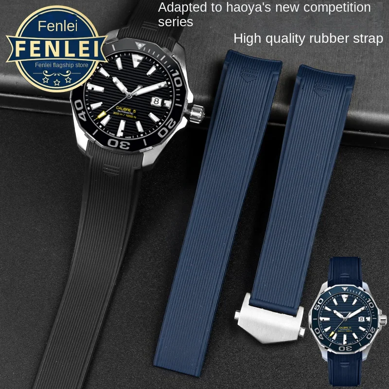 Cinturino In Gomma Siliconica Per Tag Heuer F1 Carrera Aquaracer 300 500 Diving Way201A Way211C Cinturino Da Uomo 22Mm Accessorio Bracciale