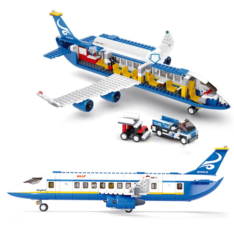 463Pcs City Airport Airbus Aircraft Airplane Brinquedos Avion Model Building Blocks Mattoni Giocattoli Per Passeggeri Per Bambini
