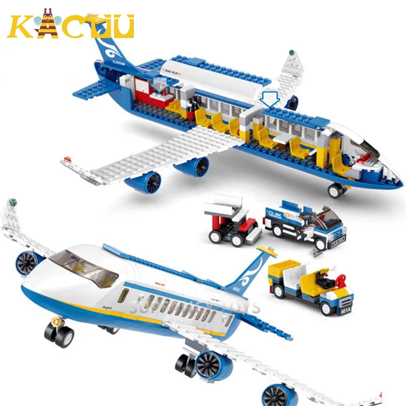 City Airport Airbus Aircraft Airplane Brinquedos Avion Model Building Blocks Mattoni Giocattoli Educativi Per Bambini