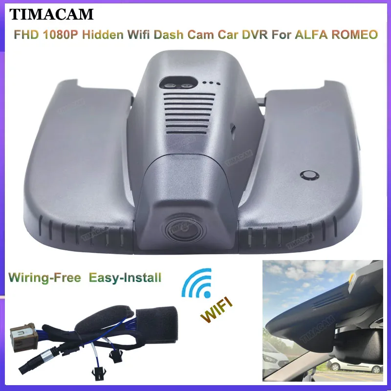 Timacam Per Alfa Romeo Stelvio Quadrifoglio Per Alfa Romeo Giulia Quadrifoglio Gta Veloce 2016-2022 Fhd 1080P Car Dvr Dash Cam
