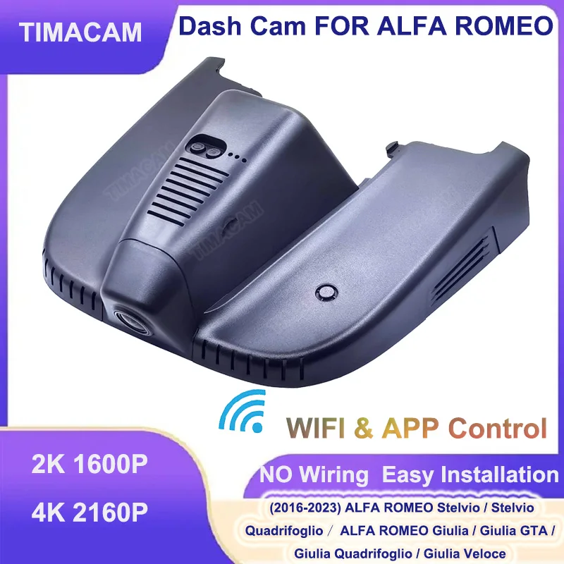 2K 4K Car Dvr Videoregistratore Dash Cam Per Alfa Romeo Stelvio Quadrifoglio Giulia Quadrifoglio Gta Veloce 2016-2023 Facile Installazione