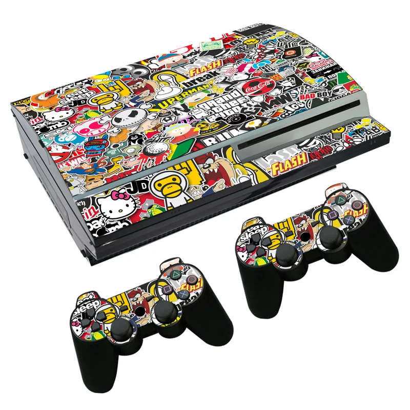 Decalcomania Adesiva Per Ps3 Fat Playstation 3 Console E Controller Per Ps3 Fat Skin Sticker Pellicola Vinilica-Graffiti Boom