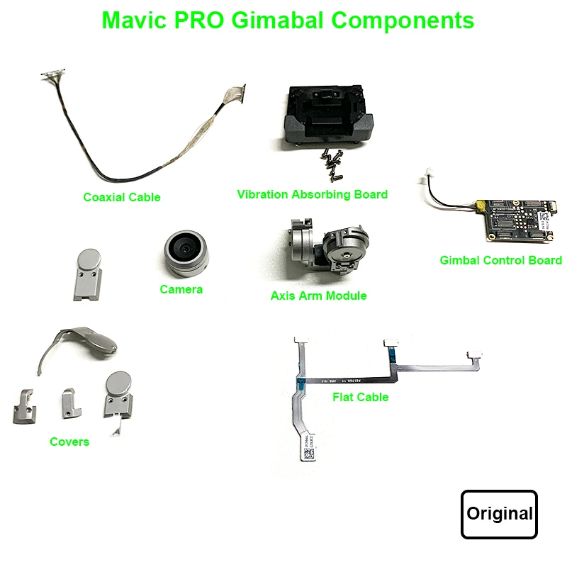 Genuine Mavic Pro Gimbal Motors Axis Arm Cavo Ptz Linea Coassiale Scheda Di Controllo Cardanica E Parti Di Riparazione Della Fotocamera Per Dji Mavic 