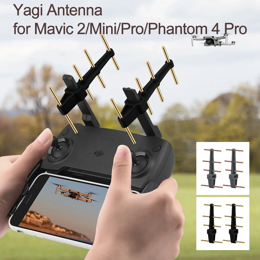 2 Pcs Antenna Yagi Per Mavic 2/Mavic Mini/Mavic Pro/Phantom 4 Pro Controller Signal Booster Trasmettitore Accessori Di Estensione