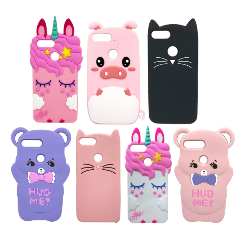Per Huawei P Smart Case Silicone Cute 3D Unicorn Cat Cartoon Soft Phone Cover Posteriore Per Huawei P Smart Fig-Lx1 Psmart 5.65 2018