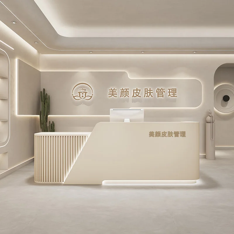 Reception Reception Siting Bar Coffee Leggio Executive Service Desk Office Church Pulpit Scrivania Bianca Legno Furniture