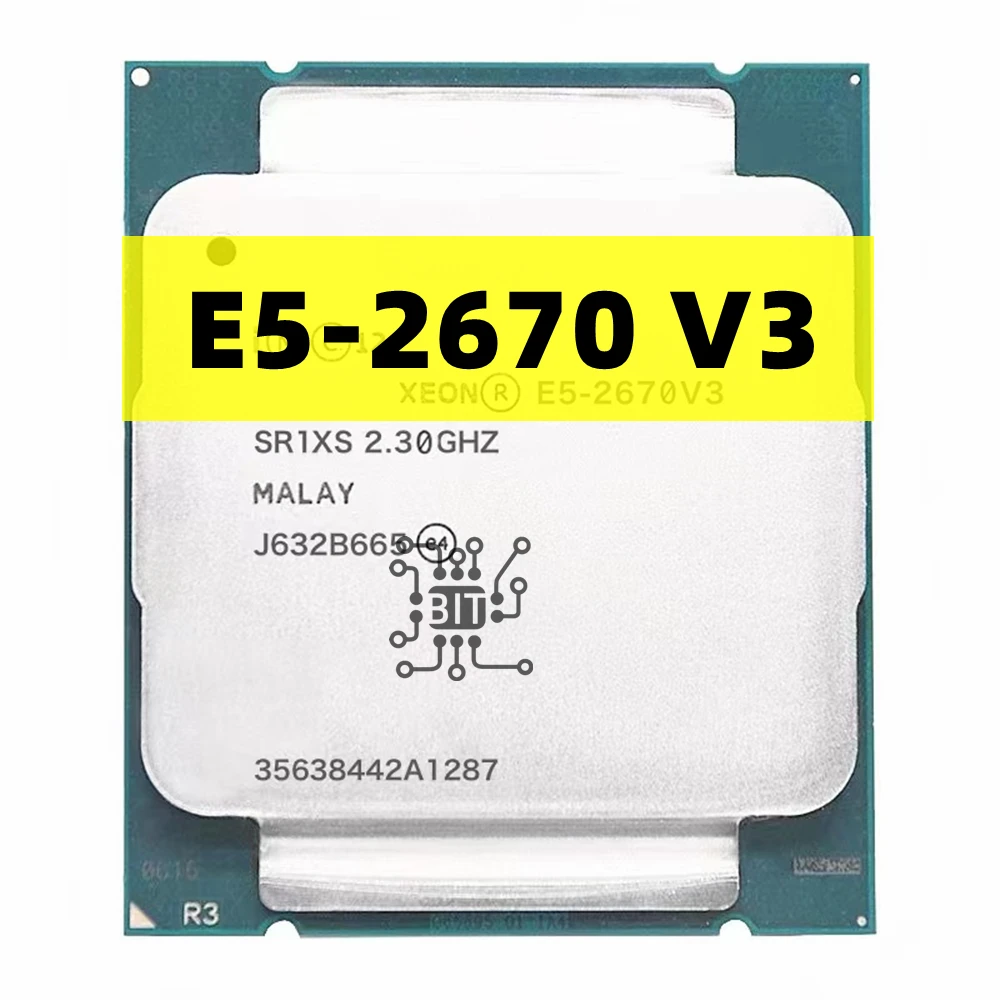 Xeon Cpu E5-2670V3 Sr1Xs X99 2.30Ghz 30M 12 Core E5 2670 E5-2670 V3 Lga2011-3 Processore E5 2670 V3 Processore Cpu