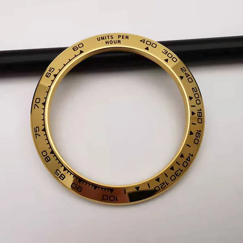 Lunetta Per Orologio Color Oro Rosa Placcato Oro Giallo Per Daytona 116503 116508 116509, Parti Per Orologi Aftermarket