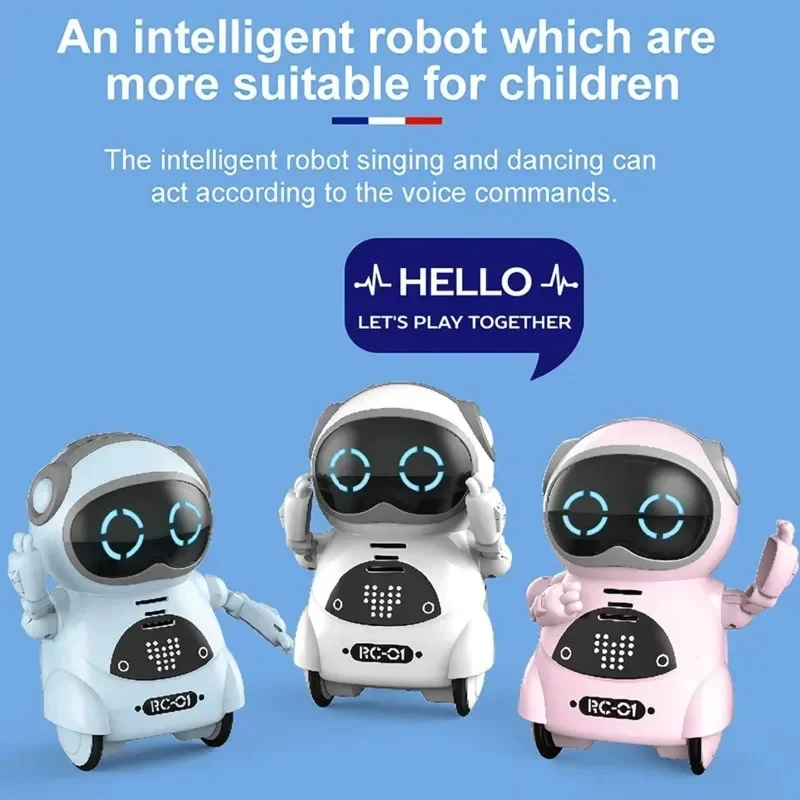 Emo Pocket Robot Talking Interactive Recognition Record Singing Dancing Telling Story Mini Robot Kids Toys