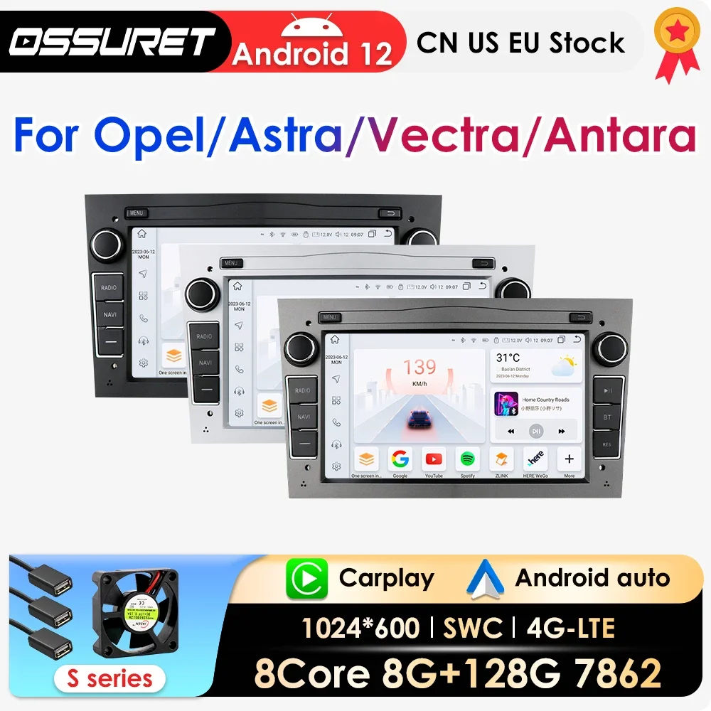 Apple Carplay Autoradio Android Radio Per Opel Corsa C Signum Vivaro Astra H Corsa D Zafira Tigra Twintop 4G-Let Gps Navi 7862