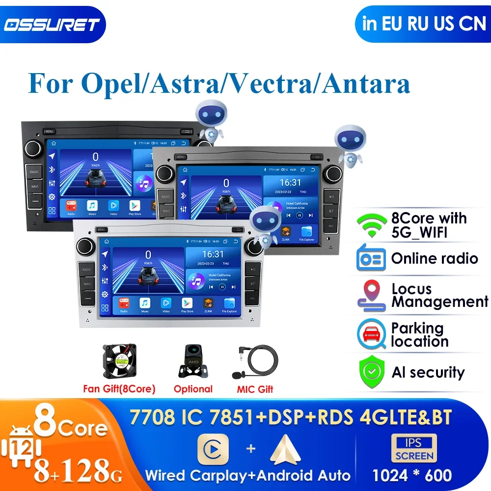 8 + 128 Autoradio 2Din Android Autoradio Gps Per Opel Astra H G J Antara Vectra C B Vivaro Astra H Corsa C D Zafira B Navi Carplay