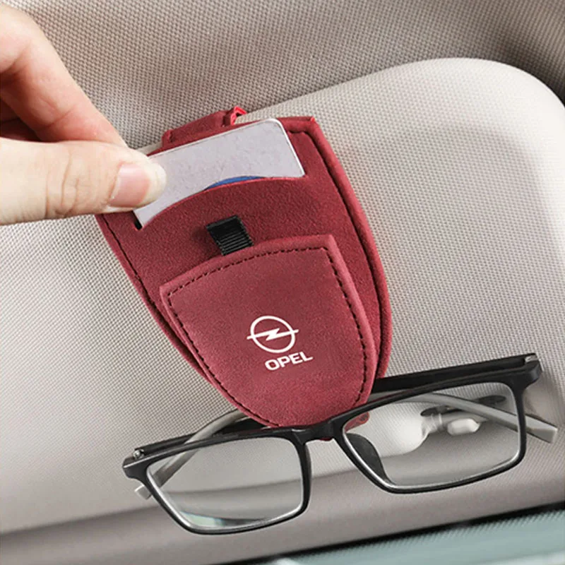 Car Sun Visor Occhiali Box Occhiali Da Sole Clip Card Ticket Holder Per Opel Astra Insignia Corsa Zafira Meriva Mokka Vivaro Vectra Opc