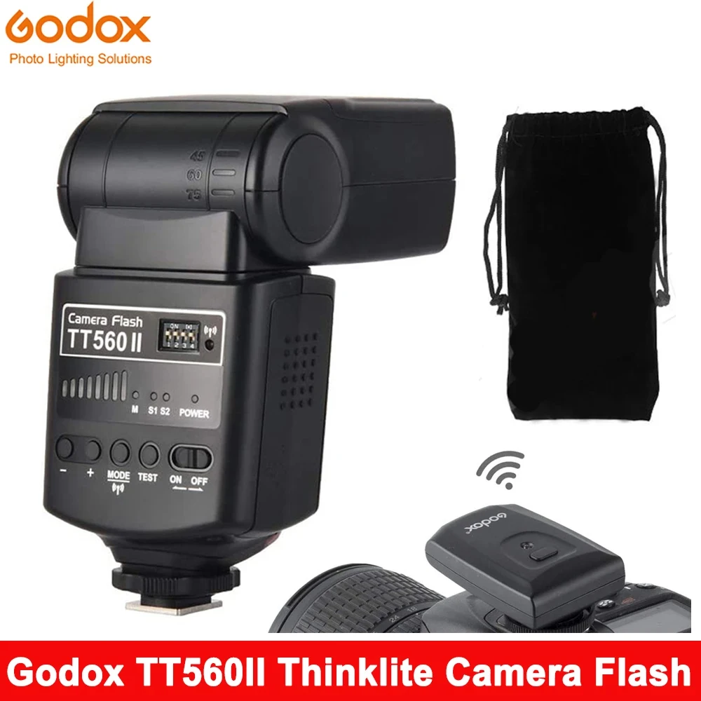 Godox Tt560Ii Flash Speedlite Camera Flash Con Segnale Wireless Gn38 433Mhz Integrato Per Canon Nikon Sony Pentax Fuji Olympus