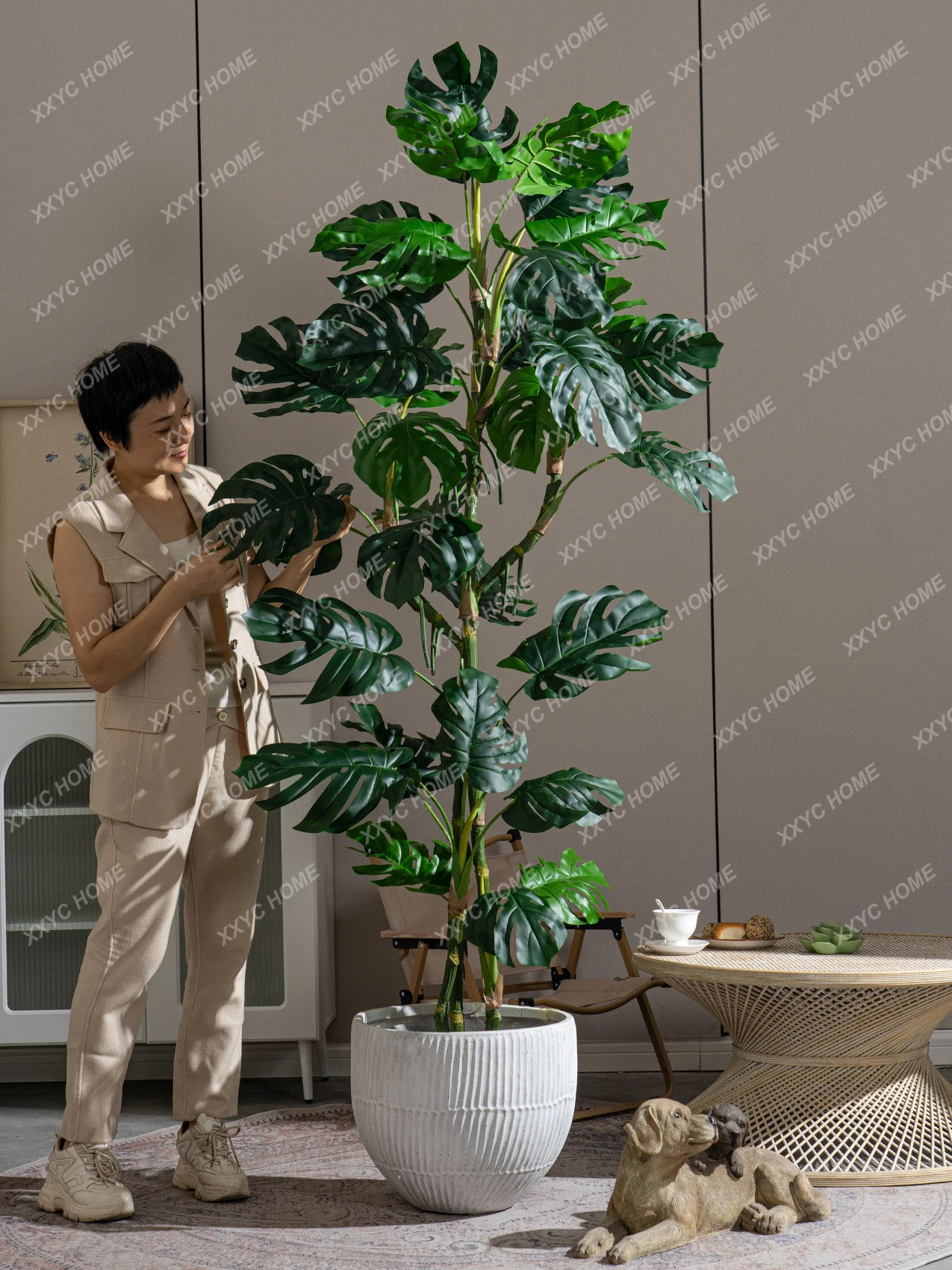Simulazione Di Foglie Grandi Monstera Deliciosa Alberi Finti Pianta Verde Monstera Decorazione Paesaggistica Per Interni Ornamenti