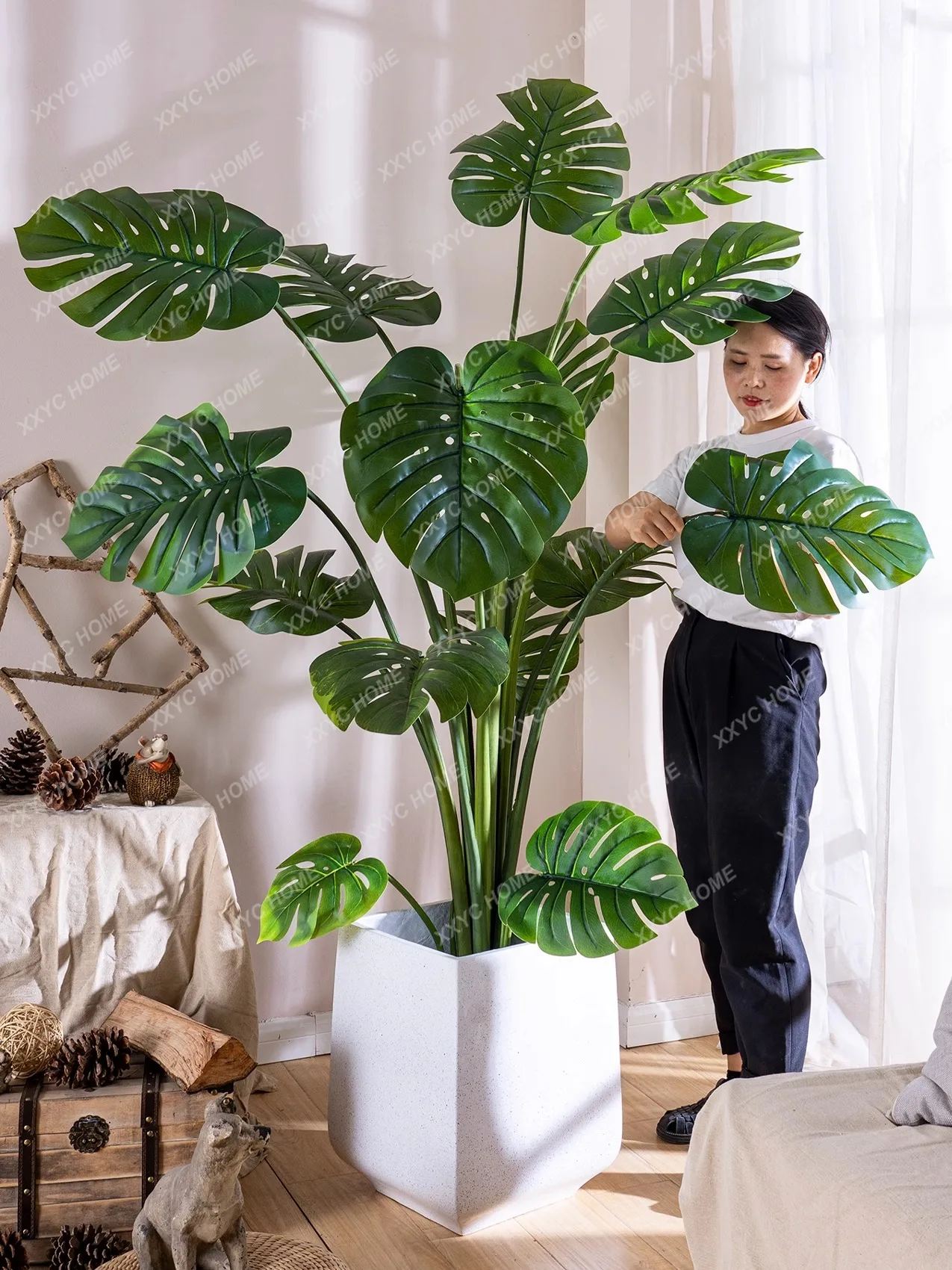 Pianta Verde Artificiale Monstera Deliciosa Alberi Finti Soggiorno Vaso Per Piante Interni Di Lusso A Prezzi Accessibili Di Fascia Alta