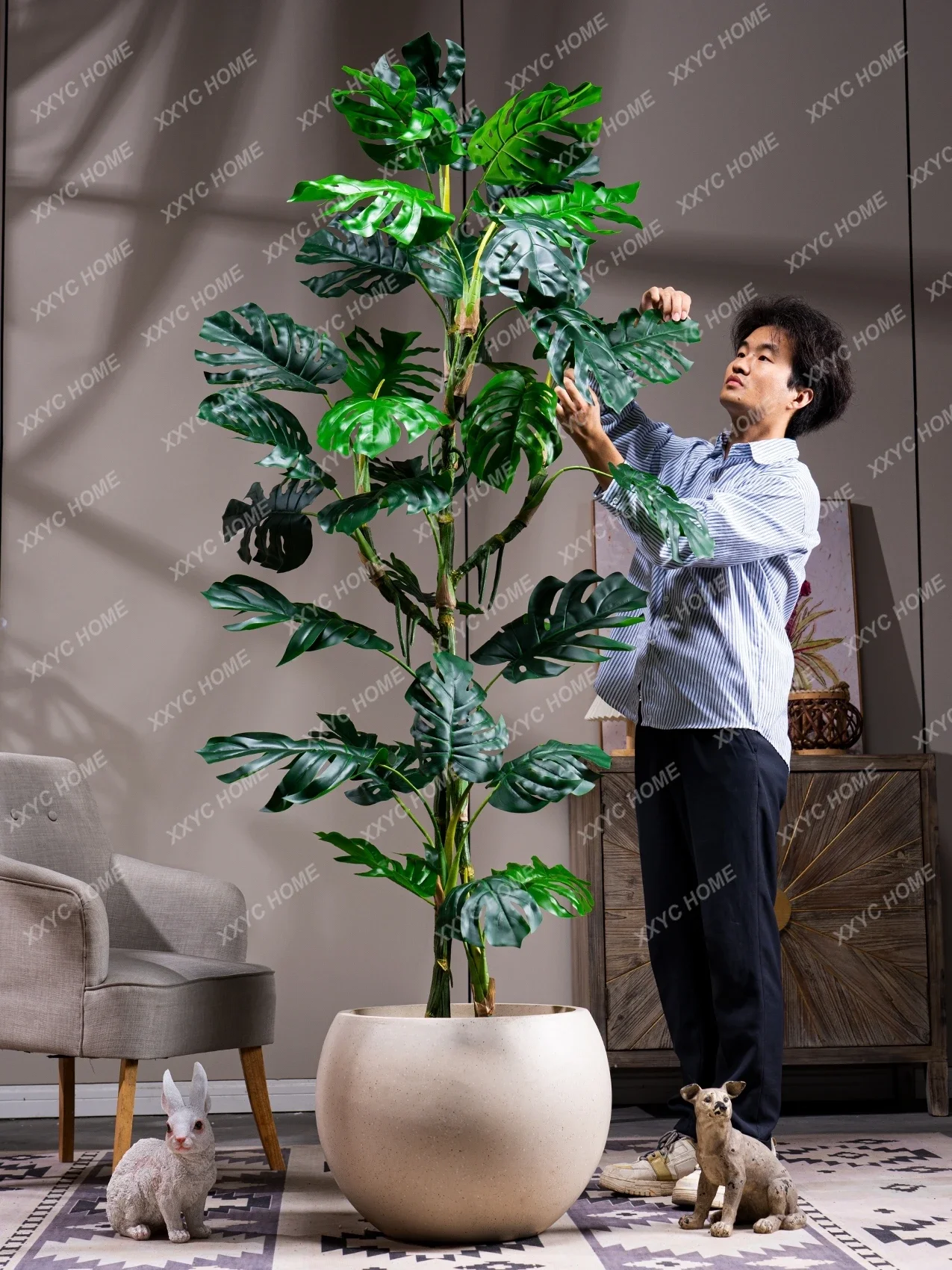 Simulazione Di Foglie Grandi Monstera Deliciosa Bionic Monstera Pianta Decorazione Paesaggistica Ornamenti