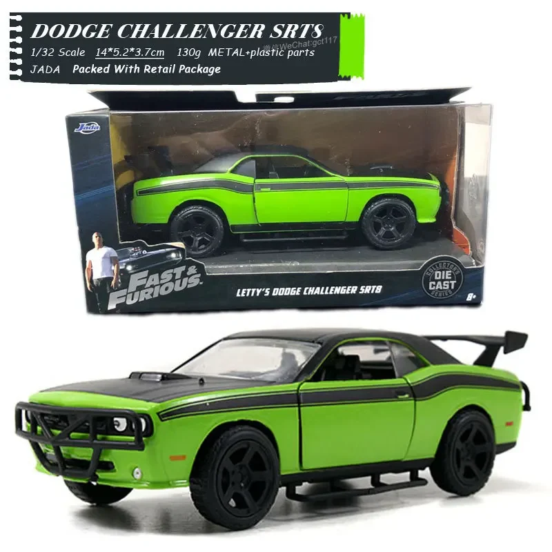 Jada Cars 1/32 Auto Veloci E Furious Letty'S Dodge Challenger Srt8 Simulazione Metallo Diecast Model Cars Giocattolo Per Bambini