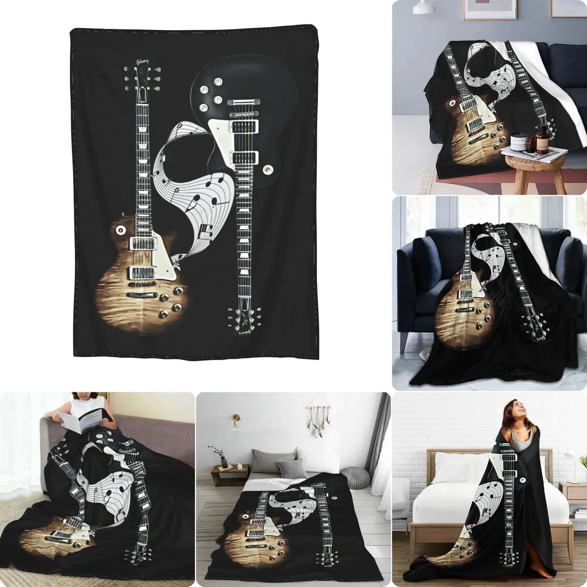 Gibson Les Paul,Gibson Guitar Ultra-Soft Micro Fleece Coperta Sheet Classic Microfibra Lavaggio Meccanico