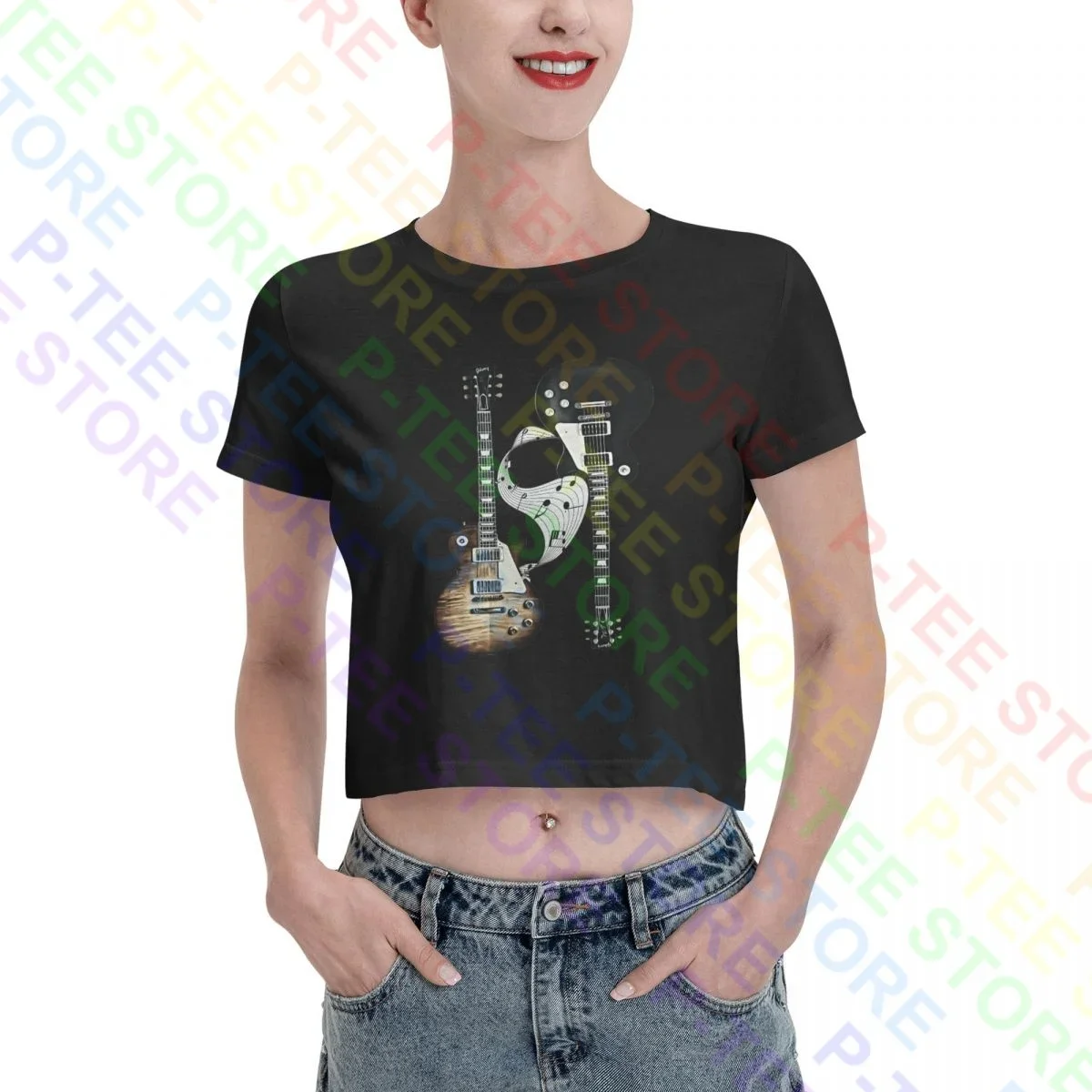 Gibson Les Paul,Gibson Guitar Women Crop Top T-Shirt Tee Vtg Daily Classic Streetwear Camicia Femminile
