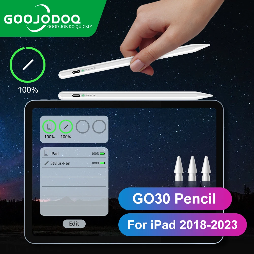 Per Apple Pencil 2 1 Ipad Pencil, Goojodoq Bluetooth Stylus Pen Per Ipad Pen Pro 11 12 9 Air 4 Air 5 2018-2023 Per Apple Pencil