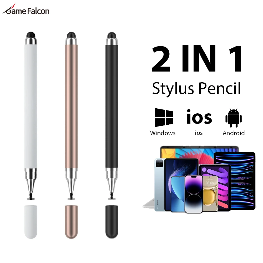 2 In 1 Stylus Pencil Tablet Phone Apple Android Per Ipad Pro 11 Air Mini 2022 Iphone 14 Max Touch Pen Drawing Stylus Accessori