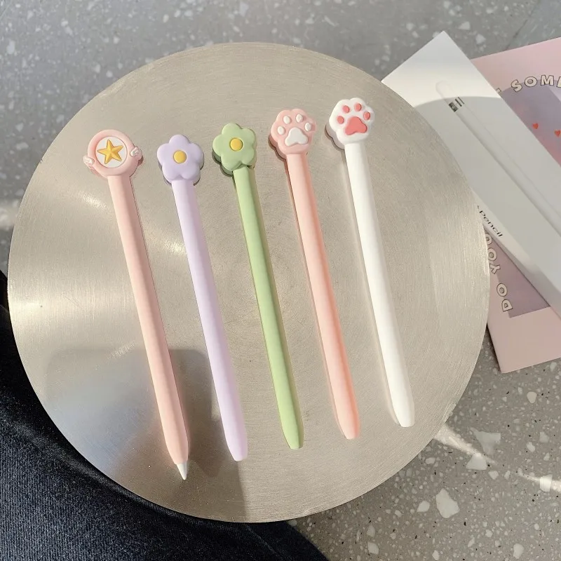Custodia Pencil Ipad Tablet Touch Stylus Pen Silicone Cover Cartoon Cute For Apple Pencil 1St Or 2Nd Generation New Pencil (Usb-C)
