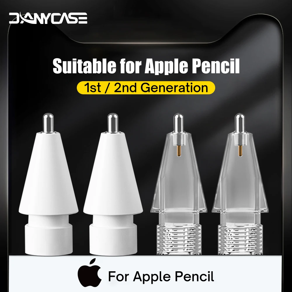 Sostituzione Punte Pennino In Metallo Per Apple Pencil 1A 2A Generazione Ipad Stilo Trasparente 4.0 Pennino Doppio Strato Penna Touchscreen
