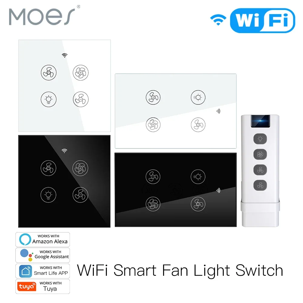 Nuovo Wifi Rf Smart Ventilatore A Soffitto 2/3 Way Control Smart Life/Tuya App Rf Telecomando Velocità Alexa Google Home Compatibile