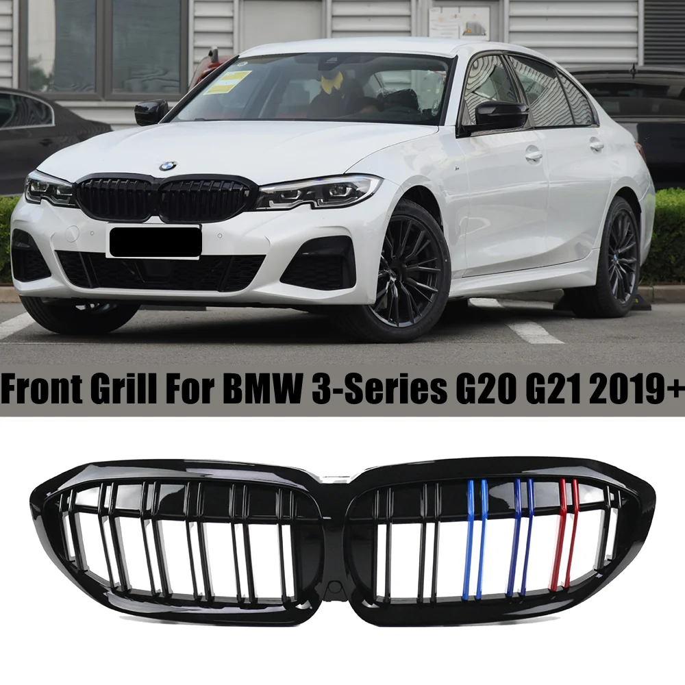 Per Bmw Serie 3 G20 G21 2019-2022 Griglia Anteriore Paraurti Rene Racing Griglie Doppia Lamella M Performance Style Accessori Per Auto M340I
