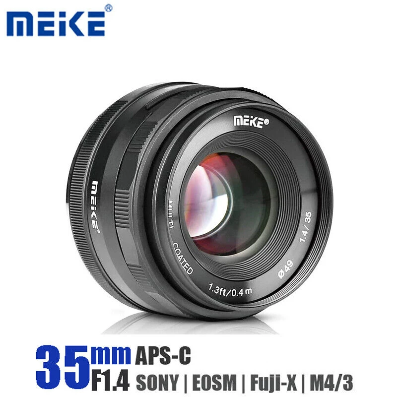 Obiettivo Per Fotocamera Meike 35Mm F1.4 Aps-C Mf Per Fotocamere Mirrorless Sony Fuji Canon Macro 4/3