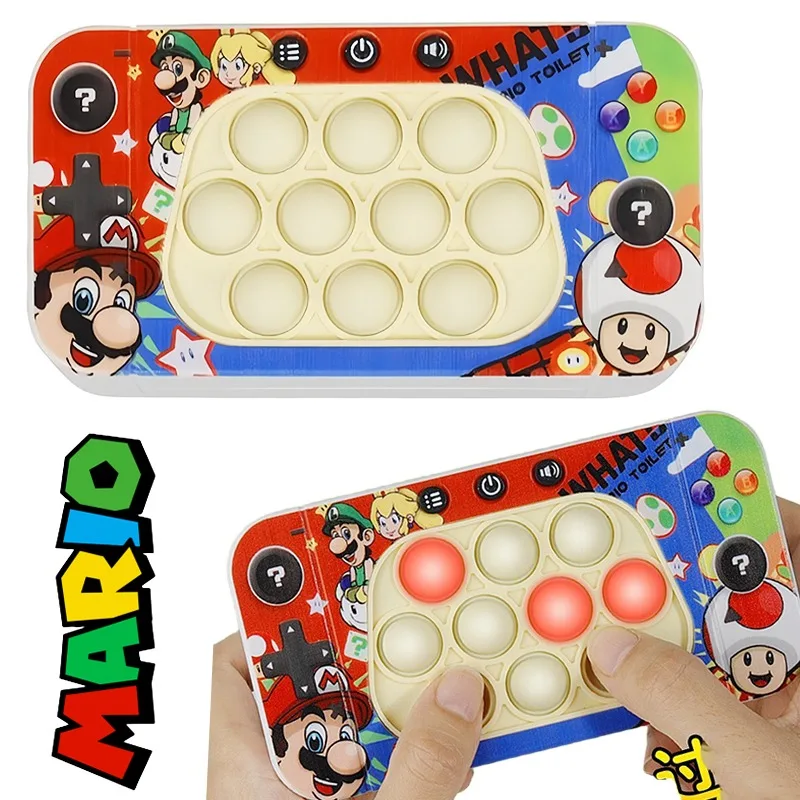 Super Mario Push Game Pop Electronic Super Bubble Light Push Fidget Toy Ragazzi Ragazze Bambini Anti Stress Relief Giocattoli Sensoriali Regali