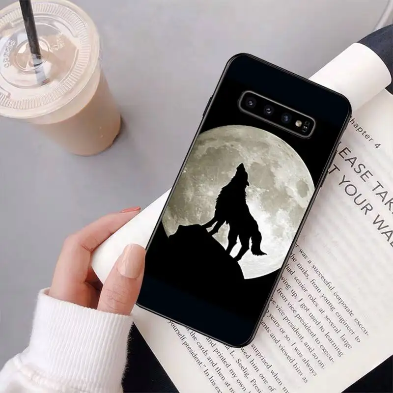 Yndfcnb Moon Roaring Wolf Custodia Per Telefono Per Samsung Galaxy S6 S6Edge Plus S7 S7Edge S8 S9 S10 Plus S20