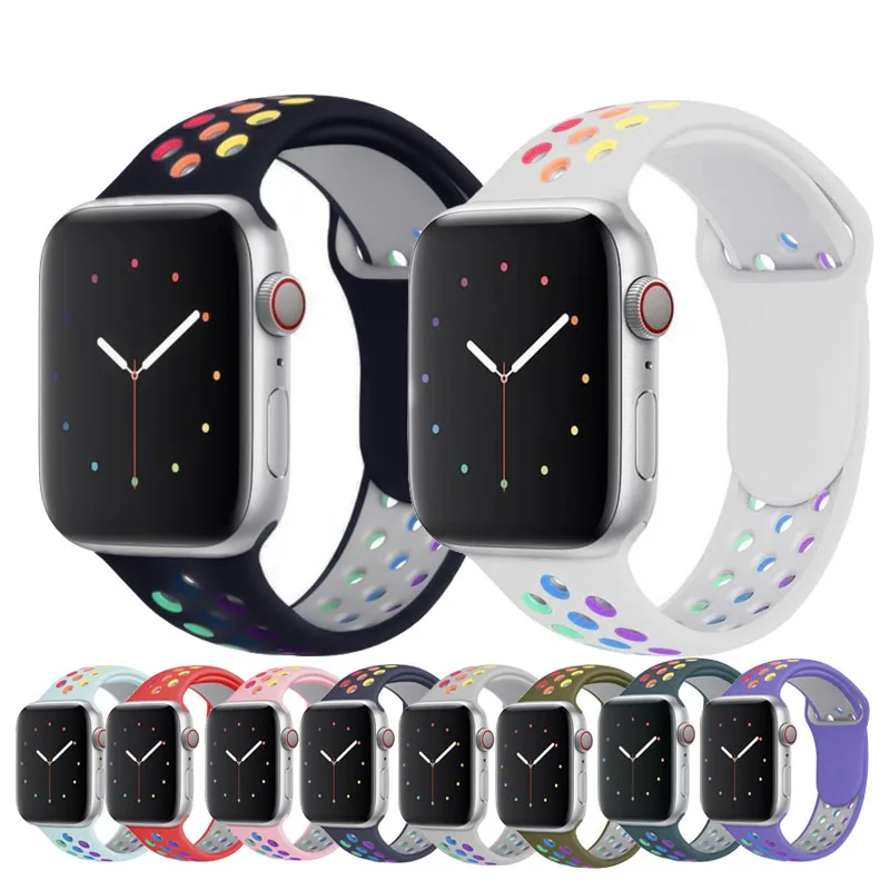 Cinturino Traspirante In Silicone Per Apple Watch 7 41 45Mm 40 44Mm Per Cinturino Sportivo Nike 38 42Mm Per Cinturino Iwatch Serie 7 3 Se 4 5 6