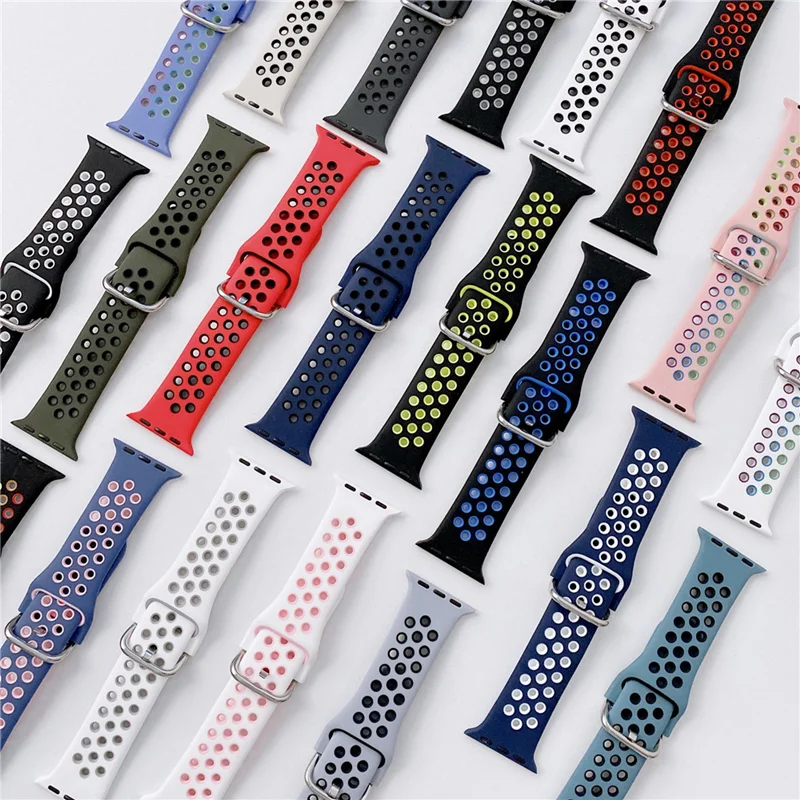 Cinturino Traspirante In Silicone Per Apple Watch 7 8 41Mm 45Mm 40 44 38 42Mm Per Cinturino Sportivo Nike Iwatch Serie Se 6 Bracciale Ultra 49Mm