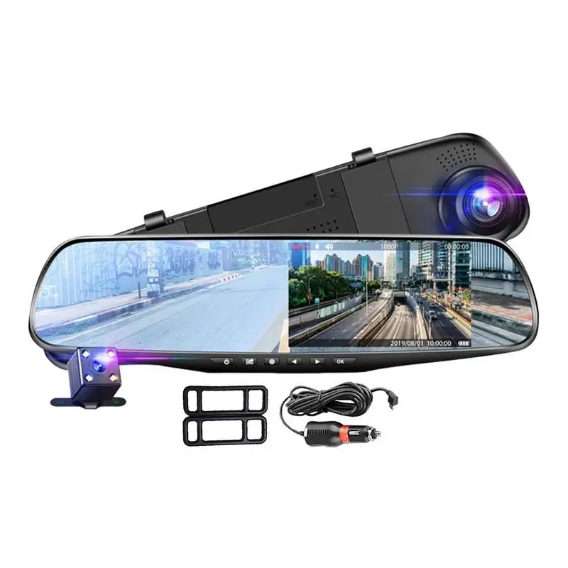 Mirror Dash Cam Telecamera Di Backup Ad Alta Definizione 1080P Mirror Dash Cam Con Doppia Fotocamera Visione Notturna Doppia Telecamera Di Registrazio