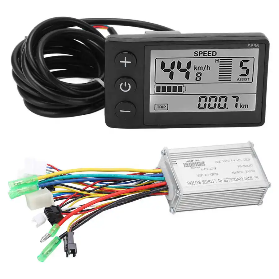 36V/48V 250W/350W 15A Controller Motore Brushless + Pannello Display Lcd S866 Kit Controller Brushless Per Bicicletta Elettrica
