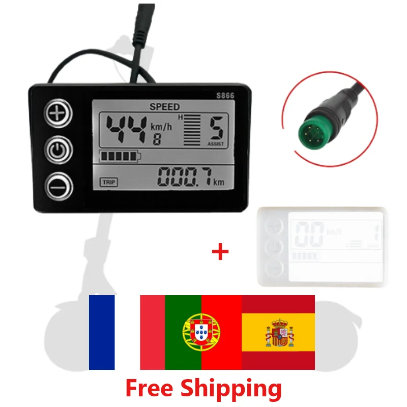🛴Display Schermo Lcd S866 Monopattino Elettrico Smartgyro Rockway / Speedway / Crossover / Smartgo Speedway V2.0 / Zeeclo V322 / Zwheel T4 24V/36V/48V