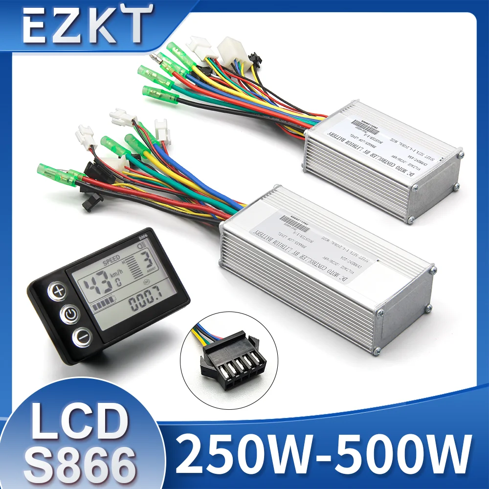 Controller Bici Elettrica Con Display Lcd S866 Compatibile 250W 350W 500W Motore Mozzo Kit Di Conversione Bici Elettrica E