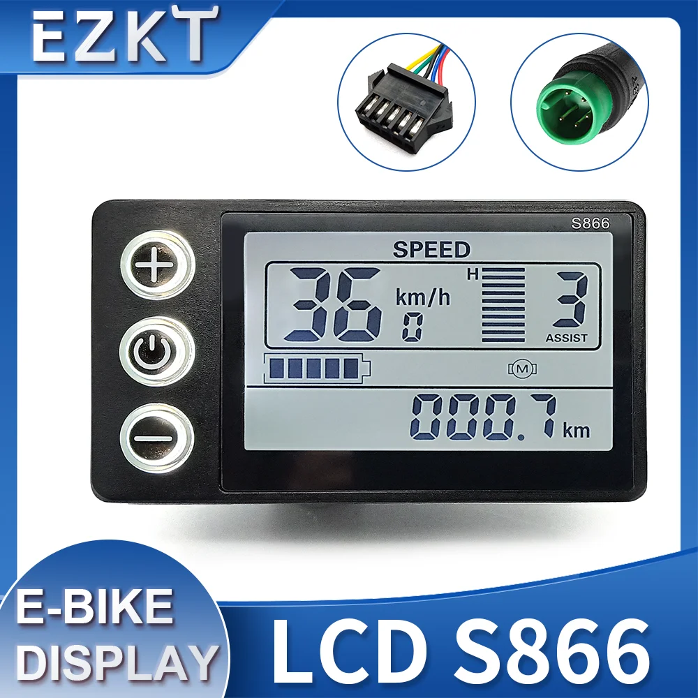 E-Bike S866 Display Lcd 24V/36V/48V/60V E Bici Bici Elettrica Kit Di Conversione Display Bici Elettrica Accessori
