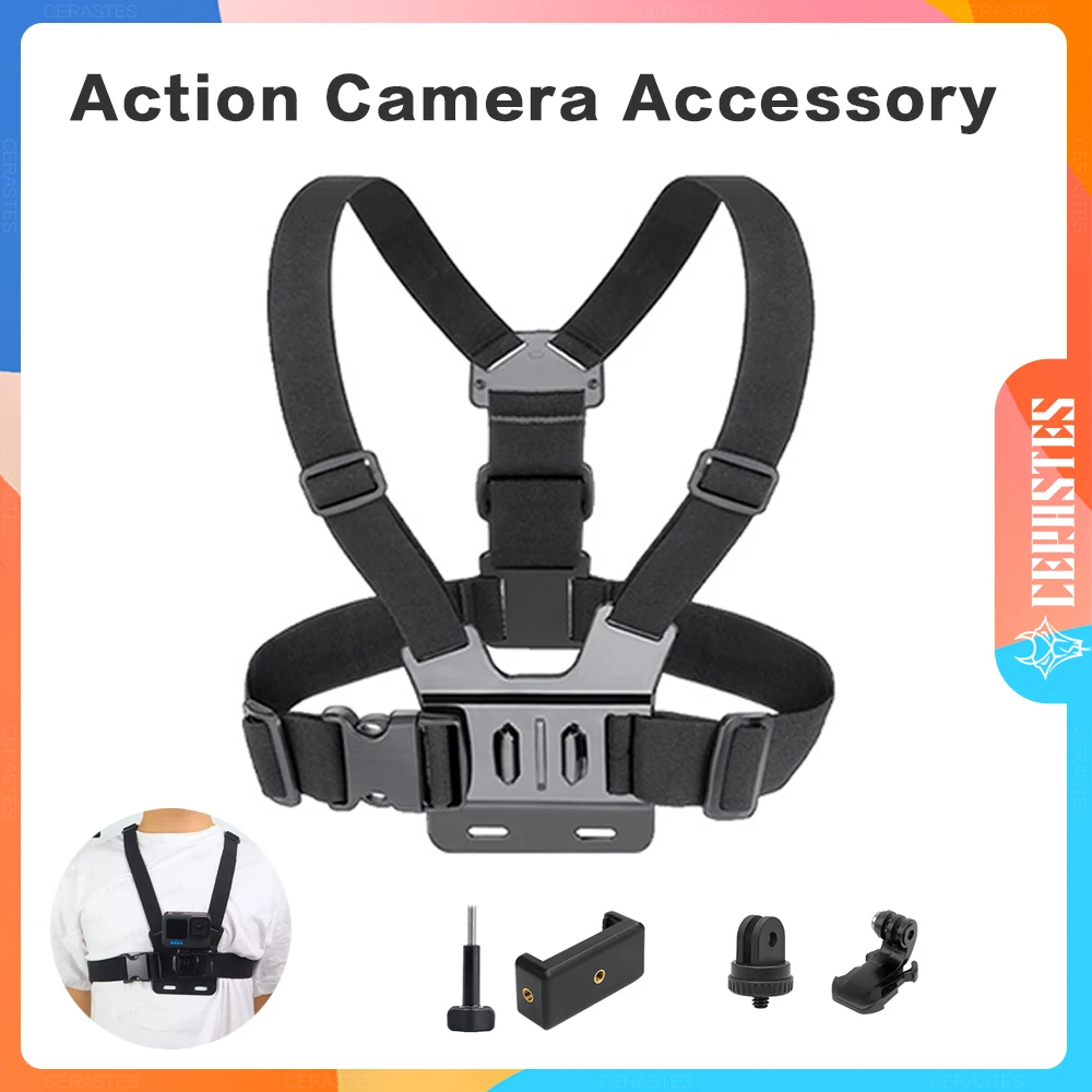 Supporto Per Action Camera Con Cinghie Compatibili Con V39 Gopro 10/9/8/7/6 5/Akaso Ek7000 Brave 4 5 6 Plus/Apeman/Dragon Touch