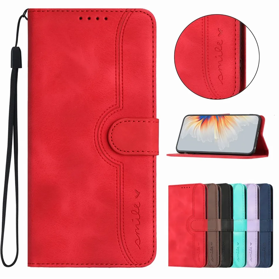 Cute Smile Wallet Custodia In Pelle Per Oneplus One Plus Nord 2 5G 9 8 Pro 11 Donna Smile Wallet Card Pocket Protect Cover E16F