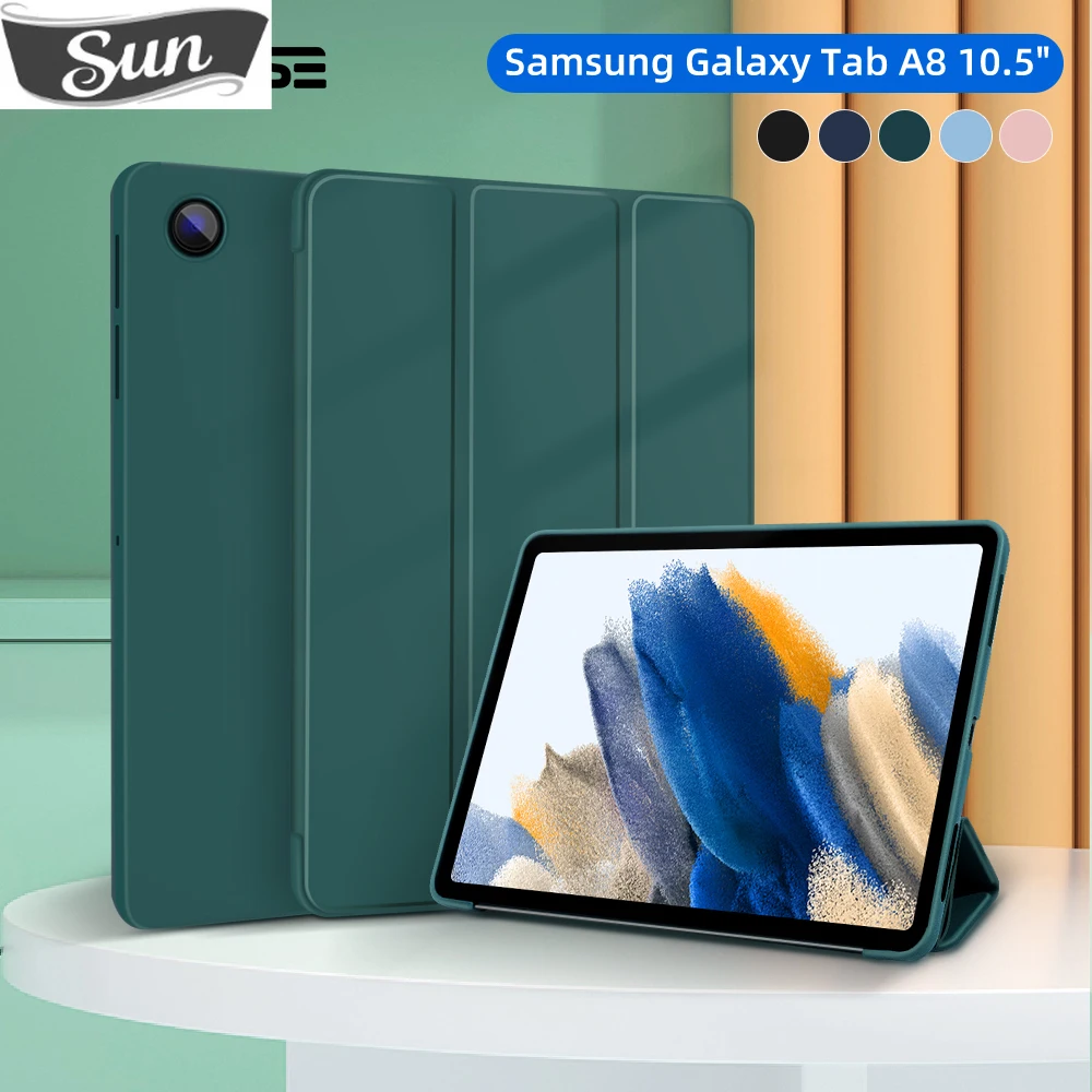 Custodia Per Samsung Galaxy Tab A8 X205 X200 10.5In Pu Tablet Cover Smart Leather Funda Wake Up Da Sleep Stand