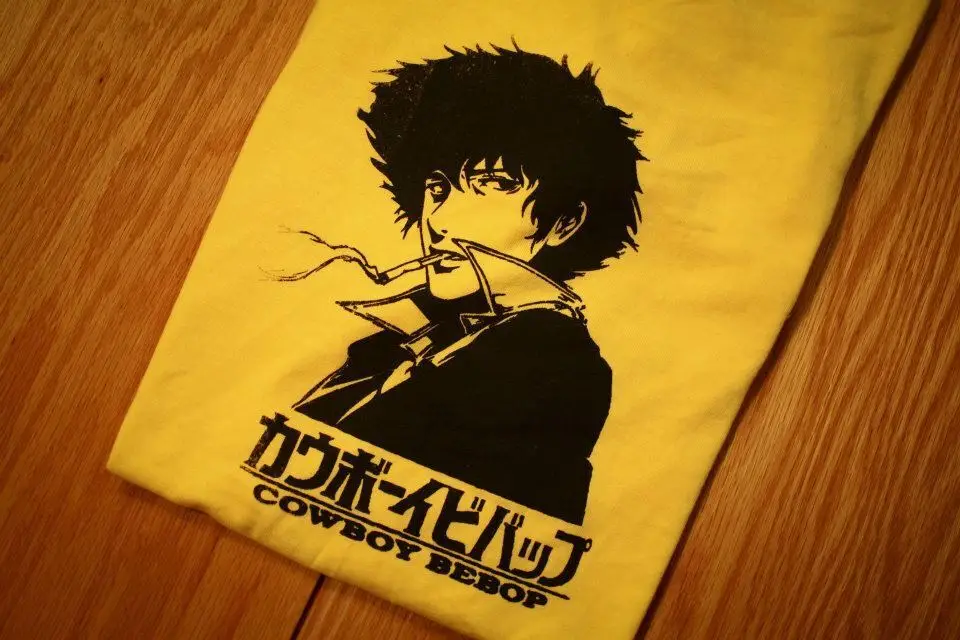T-Shirt Vintage Cowboy Bebop Spike Spiegel, Anime Manga, Akira, Samurai Champloo Maniche Lunghe O Corte