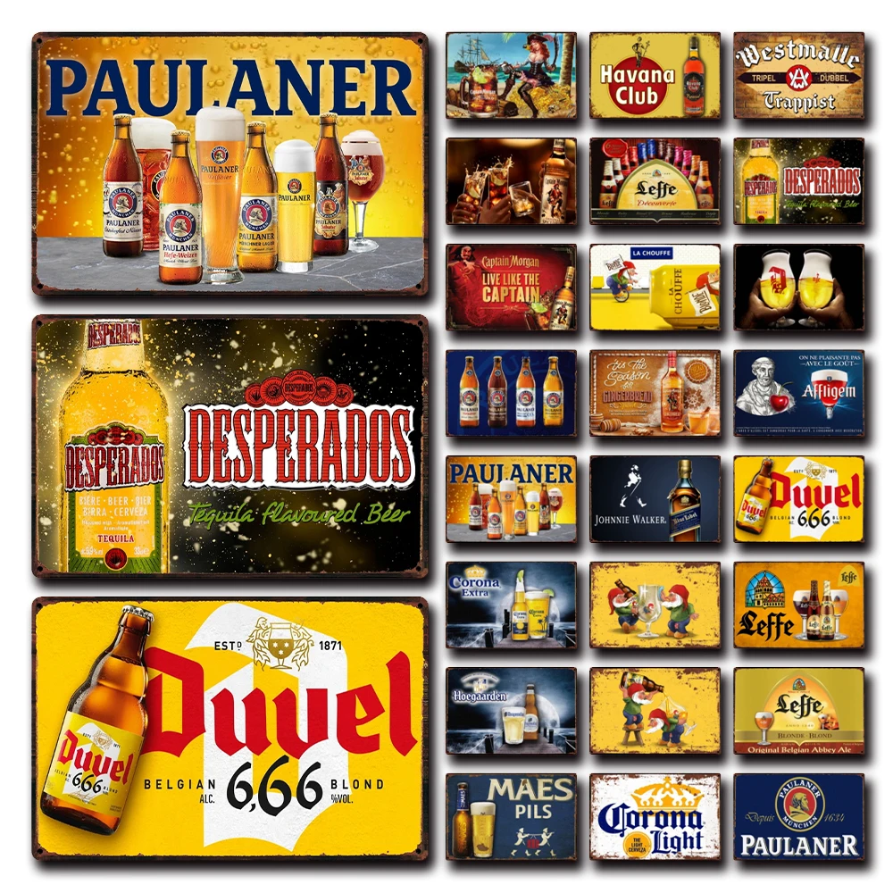[Kelly66] Birra Belga Duvel La Chouffe Leffe Hertog Jan Paulaner Tin Art Metal Sign Home Decor Pittura 20*30 Cm Dimensioni Dy190