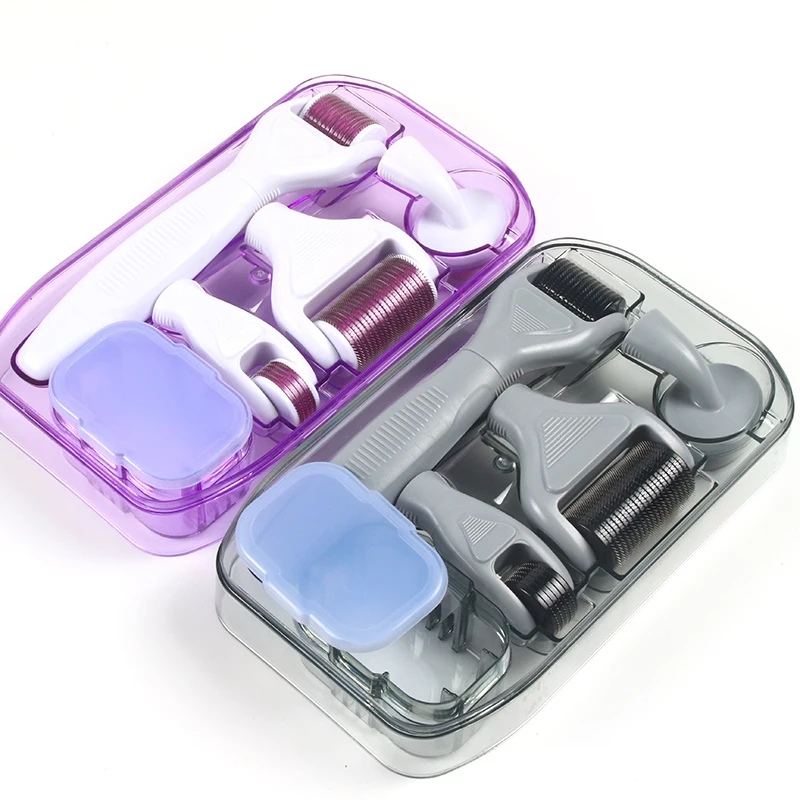6 In1 Derma Roller Per Area Stretta Eye Face Body Skin Beauty Dermaroller Con 4 Testine Ad Ago In Titanio Sistema Derma Roller