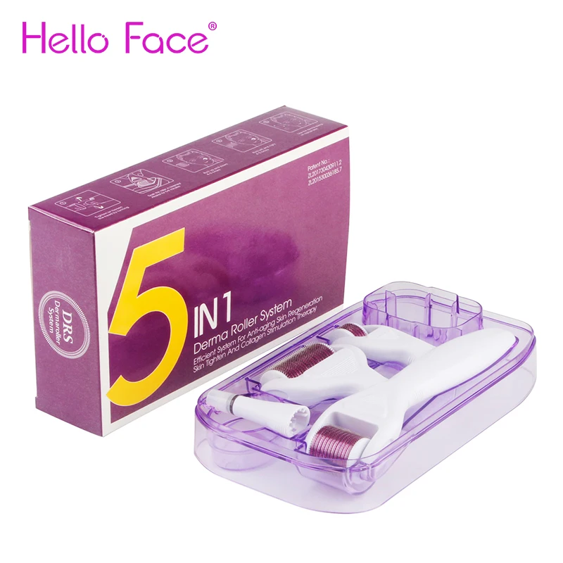 Drs 5 In 1 Derma Roller Mesoroller Per Viso Eye Body Skincare Dermaroller Per Cicatrici Micro Ago Roller Trattamenti Del Cuoio Capelluto Dei Capelli