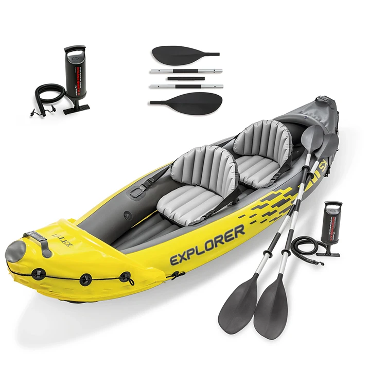Intex Explorer K2 Kayak 68307Cc Originale Disponibile In Stock Barche A Remi Paddle 2 Persone Durevole 0.75Mm Pvc Gonfiabile