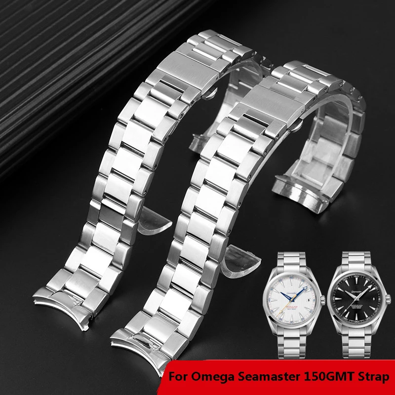 Per Omega Seamaster 150Gmt Series Solid Precision Steel Band Chain Gmt Cinturino In Acciaio Inossidabile 20Mm Cinturino Da Uomo Spedizione Gratuita