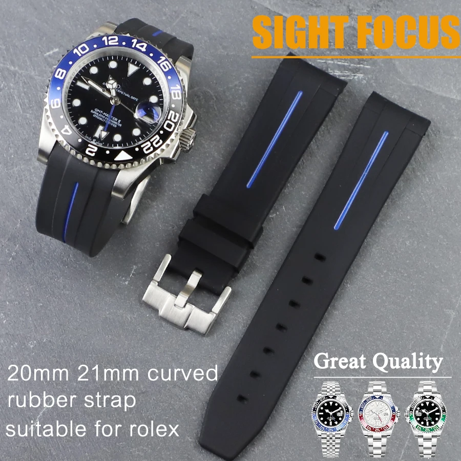 Cinturino Per Orologio Curvo 20Mm 21Mm(Deepsea) 22M Per Cinturino Rolex Submariner Yacht Master Gmt Cinturino Per Omega Seamaster 300 Longines