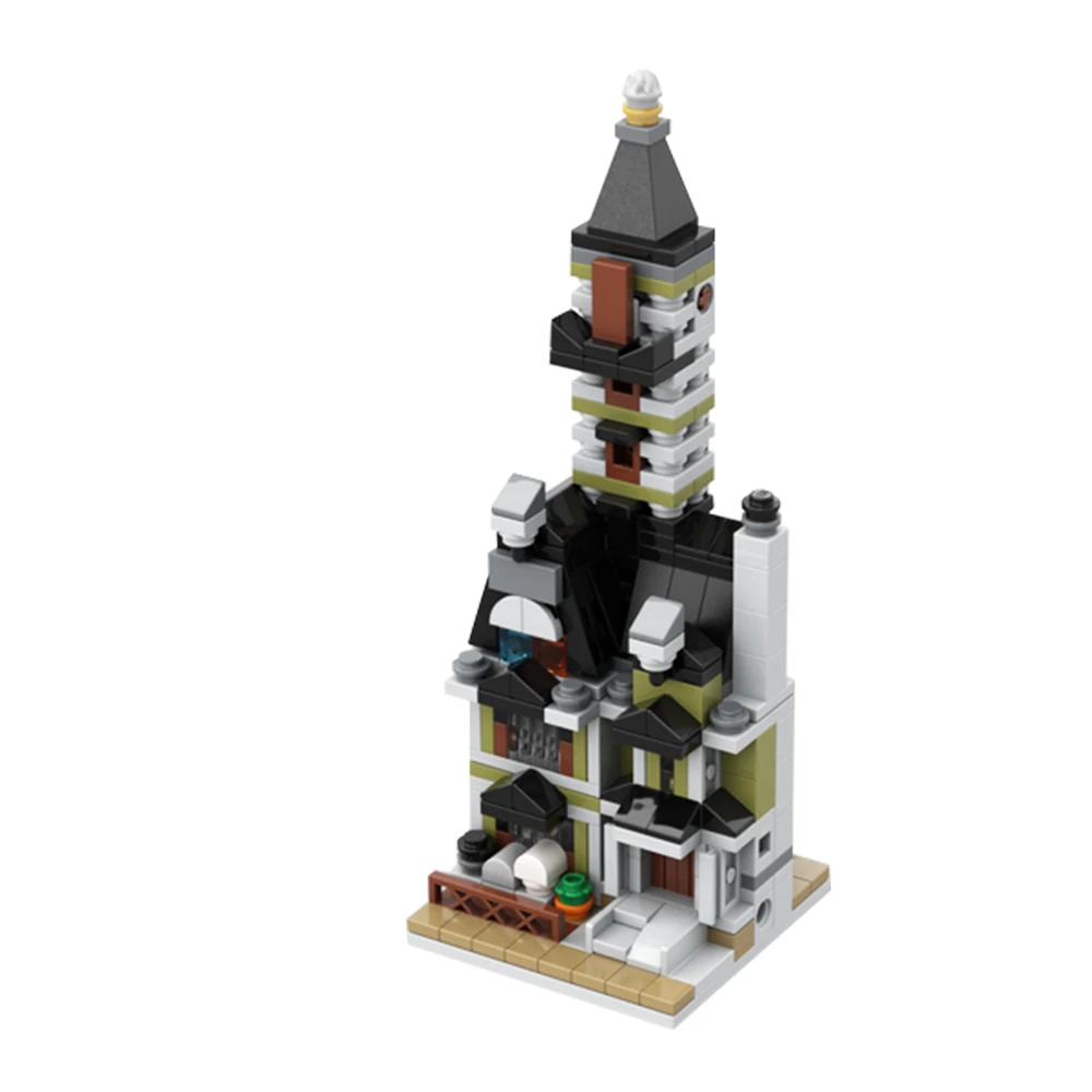 Gobricks Moc Modular 10273 Haunted House Building Block Set Forest Night Street View Terror House Brick Toys Halloween Brick Toy